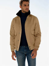 Herren stylischer Übergangsjacke mit hohem Kragen Aliams – Khaki