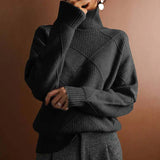 Lässiger, schlichter strickpullover – Schwarz