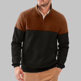 Herren gemütlicher Fleece-Pullover mit Stehkragen Aliams – Schwarz