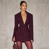 Arlixia – Elegantes, lässiges Minikleid – Burgund