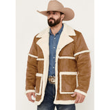 Herren luxuriöser Lammfell-Bomberjacke Aliams – Khaki