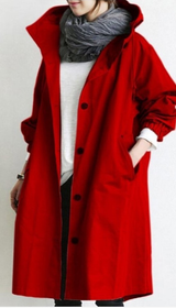 Damen Regenjacke | Mit Knopfverschluss Vorne – Rot