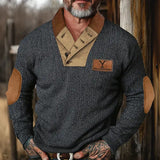 Herren vielseitiger Baumwollpullover mit strukturiertem Kragen Aliams – 2