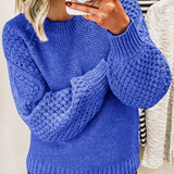 Kuscheliger Strickpullover für Damen | Langärmlig – Blau