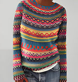Gia - Modischer Strickpullover mit O-Ausschnitt – Weiß