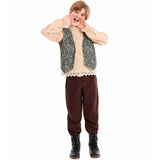 Unisex nan Kinderkostüm Set mit bestickter Paisley-Weste und Rüschenbluse Drune – Oberteil + Hose