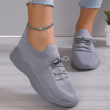 Damen nan gestrickte Slip-On Sneaker mit Memory-Fußbett und rutschfester Wellenlaufsohle Drune – Grau