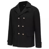 Herren modischer Doppeltknopf-Blazer Aliams – Schwarz