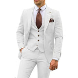 Herrenanzug Slim Fit für Hochzeitsgäste | 3-teilig – Weiß
