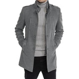 Herren eleganter multifunktionaler Langmantel Aliams – Grau
