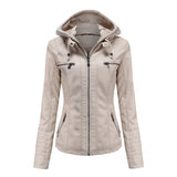 Bikerjacke Damen Mit Kapuze | Langarm und Reißverschluss – Aprikose