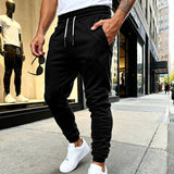 Herren nan tapered Jogginghose mit Kniepasse, elastischem Tunnelzugbund und Reißverschlusstaschen Drune – Schwarz