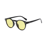 Runde Sonnenbrille mit halbtransparenter Fassung für Herren | Ideal für den täglichen Gebrauch im Freien – Gelb