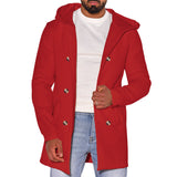 Herren modische Parkajacke mit praktischen Taschen und Kapuze Aliams – Rot