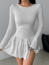 Sorenelle – Stilvolles, lässiges Minikleid – Weiß