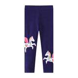 Mädchen Leggings mit bunten Einhorn-Applikationen Drune – Gelb