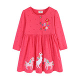 Mädchen Kleid mit bunten Einhorn- und Blumenstickereien Drune – Unbekannt