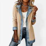 Sunna - Jeansjacke Aus Verschiedenen Denim Stoffen – Aprikose