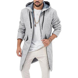 Herren modische Longjacke mit praktischem Kapuzen-Design Aliams – Hellgrau