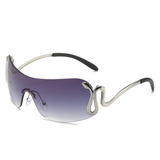 Damen Y2K Übergroße Sonnenbrille | Stylisch – Gradient Blau