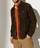 Herren elegante Wildlederjacke mit praktischen Taschen Aliams – Braun