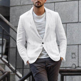 Herren lässiger Leinenblazer Aliams – Weiß