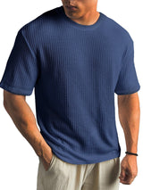 Kasper Strukturiertes Kurzarmshirt – Blau