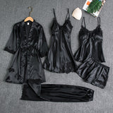Luxuriöses Pyjama-Set – Schwarz
