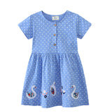 Mädchen Sommerkleid mit verspieltem Schwanenmotiv Drune – Erdbeer