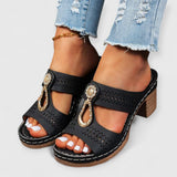 Maria | Schicke orthopädische Sandalen – Schwarz