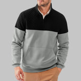 Herren gemütlicher Fleece-Pullover mit Stehkragen Aliams – Grau