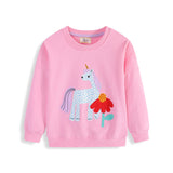Mädchen Sweatshirt mit niedlichem Einhorn- und Blumen-Design Drune – Rot