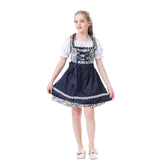 Damen nan traditionelles Dirndlkleid für Mädchen mit Schnürkorsett Puffärmeln und Spitzenschürze Drune – Wie abgebildet