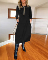 Romina | A-Linien-Kleid – Schwarz