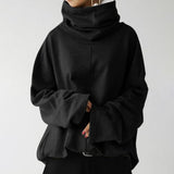 Übergroße Pullover mit Rollkragen – Schwarz