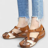 KIANA | Elegante Riemen-Wedges – Khaki
