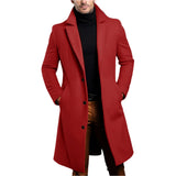 Herren eleganter lang geschnittener Mantel Aliams – Rot