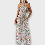 Seraphie – Floraler Jumpsuit – Weiß