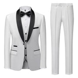 Herren Klassisch Hochzeitsgast Anzug | Slim Fit – Weiß / 3 Pcs Satz