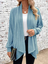 Leah™ - Rippstrick Drape Cardigan – Hellblau