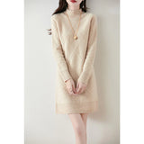 Emilia™ Chic Winterkleid – Beige