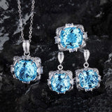 Velora Thandrelle Smaragd Grün Set | Weißgold – Aquamarin