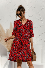 Damen Kleid Mini | tiefe Taille und gleichmäßige Schnittführung – Rot