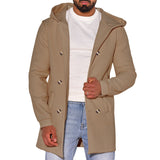 Herren modische Parkajacke mit praktischen Taschen und Kapuze Aliams – Dunkles Khaki