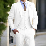 Herren Moderne Hochzeitsgast Anzug | Dreiteiliges – Weiß