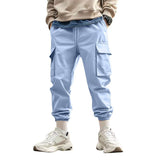 Herren Cargo-Hose mit verstellbarem Bund und praktischen Seitentaschen Drune – Hellblau