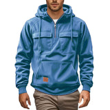 Herren Fleece-Hoodie mit praktischen Taschen Aliams – Blau