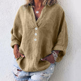 Genesis | V-Ausschnitt Oversized Top – Khaki