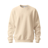 Herren nan Oversize-Rundhals-Sweatshirt aus weichem Baumwollfleece mit gerippten Bündchen Drune – Apricot