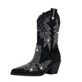 Damen Cowboystiefel Mit Mittlerer Wadenhöhe | Stilvoll – Schwarz